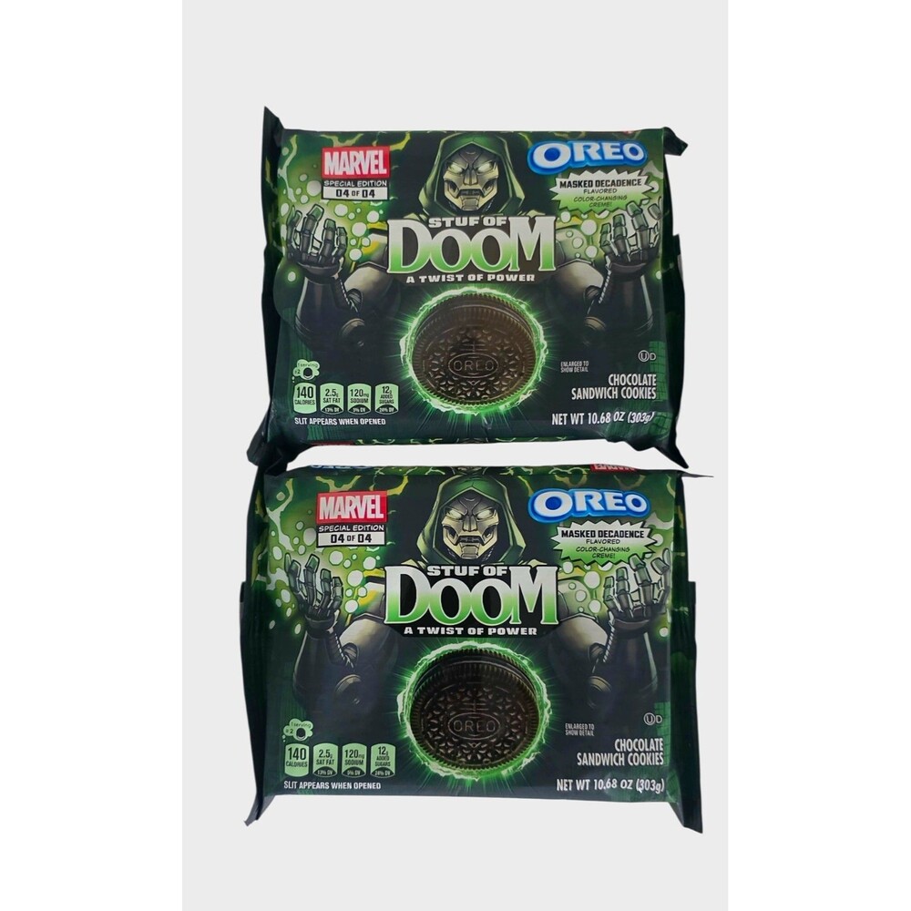 ×2 Marvel Oreo Stuf Of Doom Chicolate Sandwhich Cookies